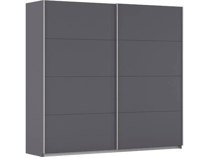 Schwebetürenschrank, Grau, 226x210x62 cm, Holzwerkstoff, Optional Mit Spiegel, Modern, Rauch