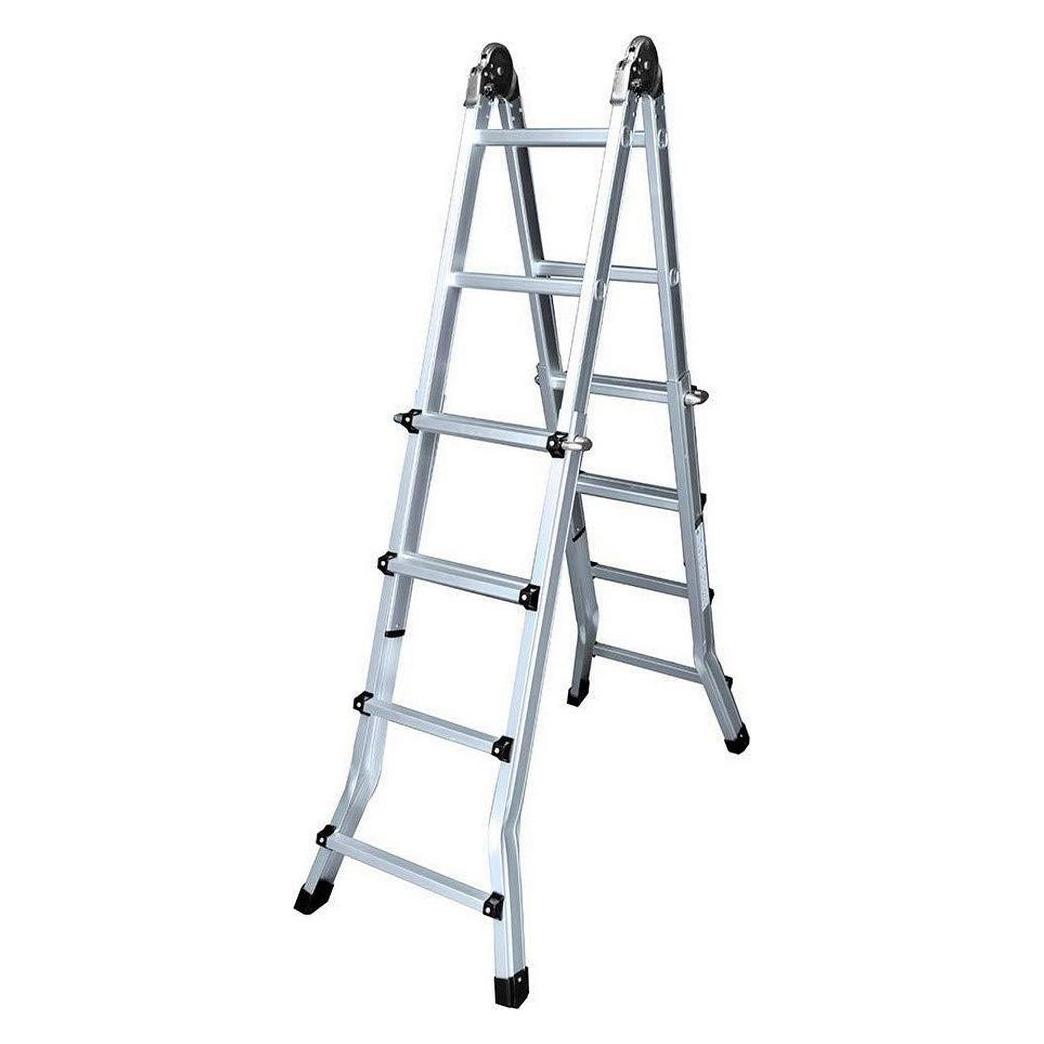 EDM Product Klappbare Leiter 75094 Aluminium Bunt (Teleskopleiter, 430 cm) (45324983)