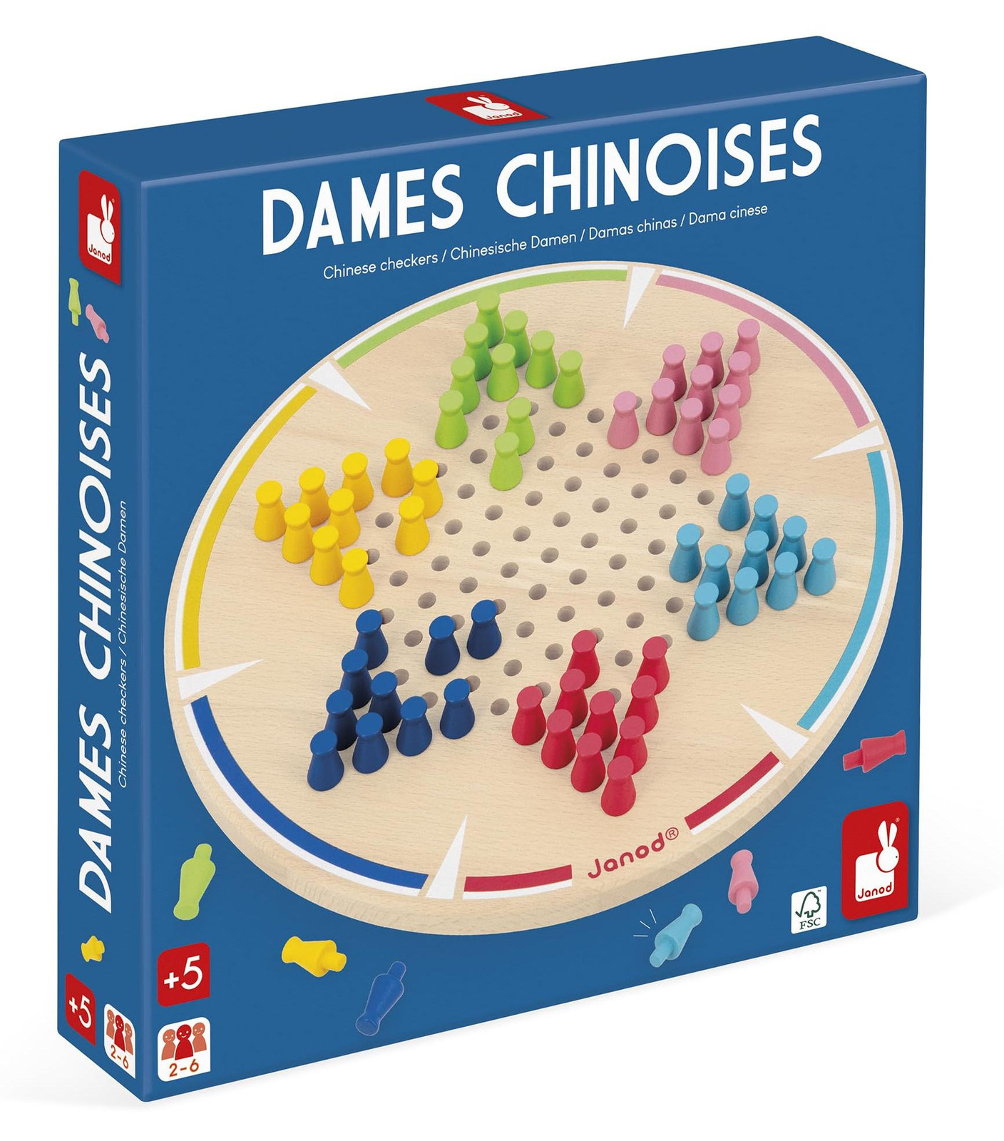 Janod Houten Chinees schaakspel Klassiek bordspel voor kinderen
