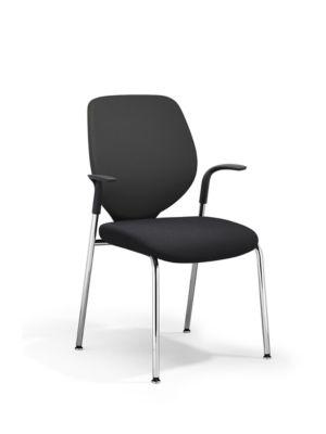 Vierfuß GIROFLEX 353, Polster, Präzisionsstahlrohr stapelbar, m. Armlehnen, schwarz/schwarz