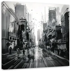 LEINWANDBILD Straße Stadt Architektur 60x60cm
