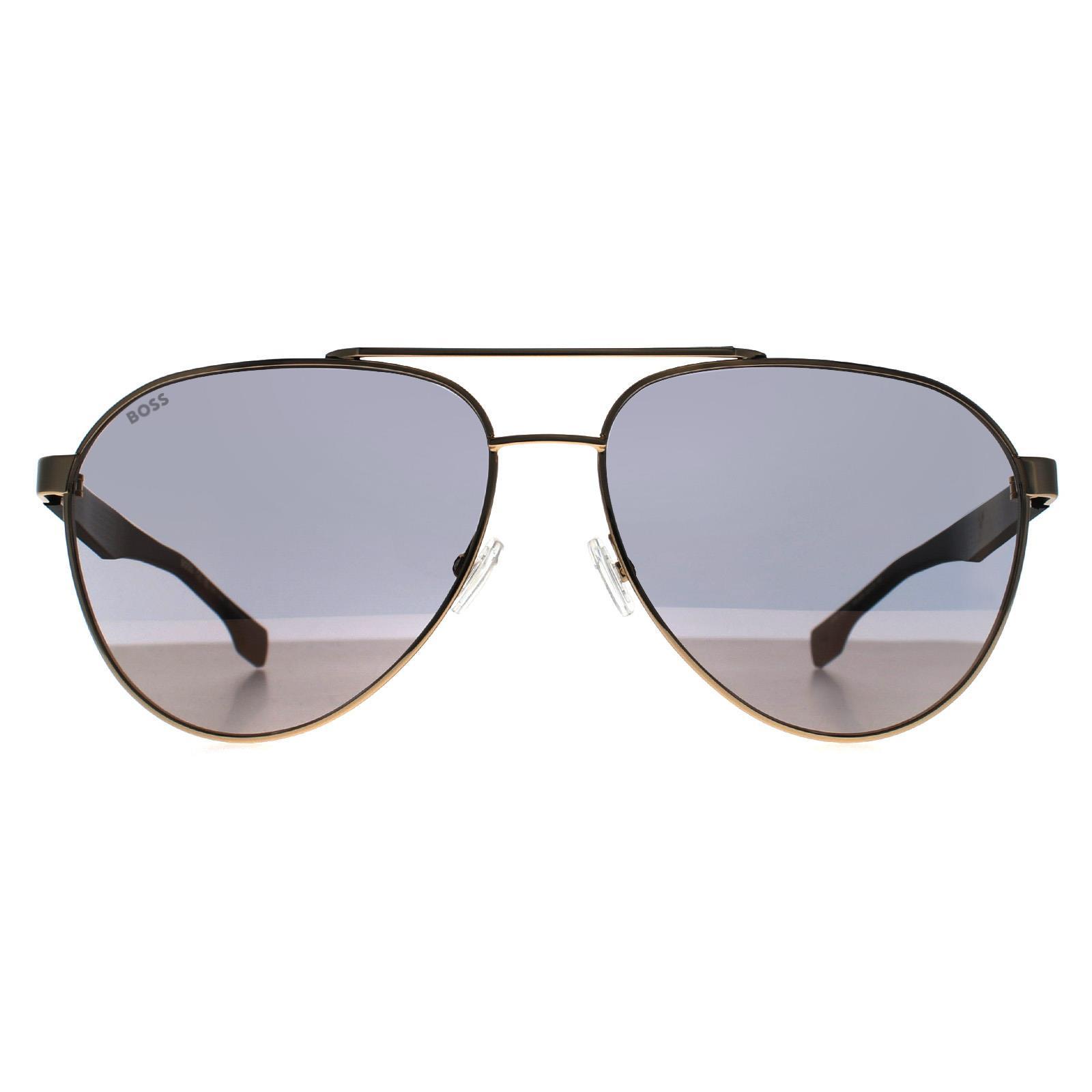 Hugo Boss Aviator Heren Goud Zwart Goud Spiegel BOSS 1485/S
