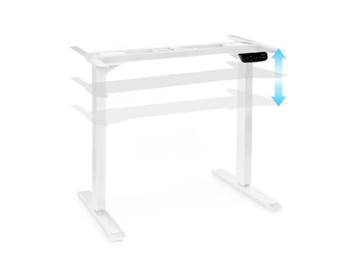 oneConcept Multidesk Comfort Bureau électrique hauteur & largeur réglable Blanc