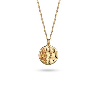 Kette mit Anhänger ELLI "Halskette Anhänger Citrin Gelb 925 Sterling Silber" Gr. 45, gold, Halsketten, Damen, Silber 925 (Sterlingsilber)