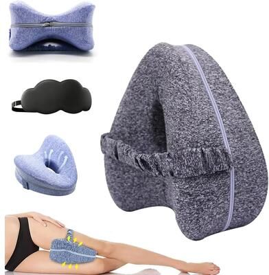 Uplift Essentials Leg Alignment Pillow For Side Sleepers Hip And Sciatica Relief Cushion grey