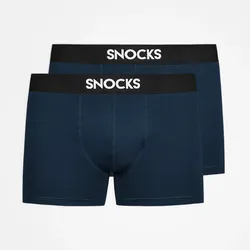 SNOCKS Boxershorts with Logo Men, 2pcs Navy - L