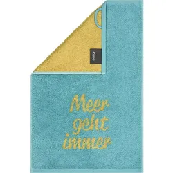 Gästetuch Meer geht immer (BL 30x50 cm) - türkis - BL 30x50 cm
