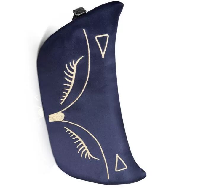 INF Bestickte Seiden-Augenmaske zum Schlafen Navy blau