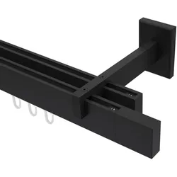 GARDINENSTANGE INNENLAUF Smartline Lox 180 cm, 2-läufig, 14x35 mm Schwarz