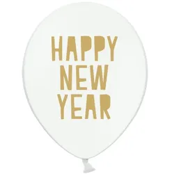 6 Luftballons Silvester weiß