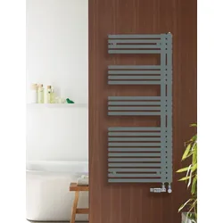 Zehnder Design-Heizkörper Forma Asym links, RAL 7031, 1161x60x496 mm, Wärmeleistung geprüft nach EN 442, CE-geprüft