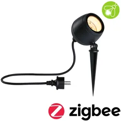 Paulmann LED Gartenstrahler Smart Home Zigbee 3.0 Kikolo  insektenfreundlich IP65  90mm Tunable Warm 6,2W 400lm 230V 80° Anthrazit 94770