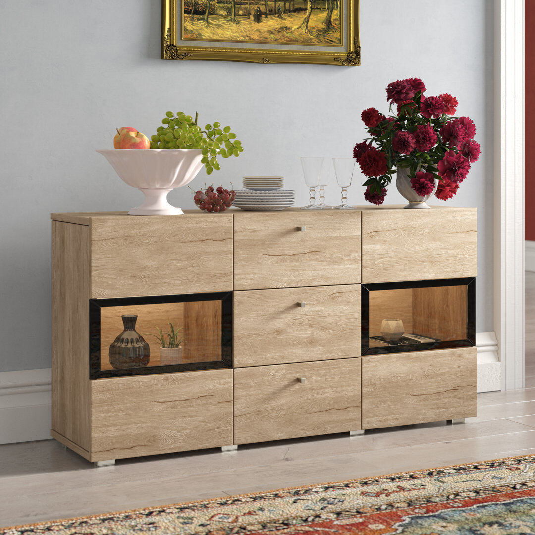 Wade Logan Lamotte 132 cm Wide Sideboard Oak 69.8cm H X 132cm W X 38.5cm D