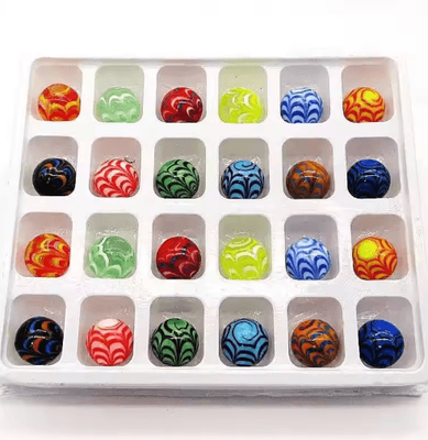Inspire Picks Feather Design 16 Mm Handmade Glass Marbles Decorative Game & Home Accent Balls mottled about 1.6cm