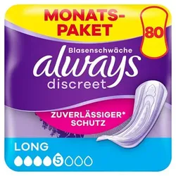 ALWAYS DISCREET Inkontinenz-Einlagen Long, Monatspaket mit 80 Einlagen