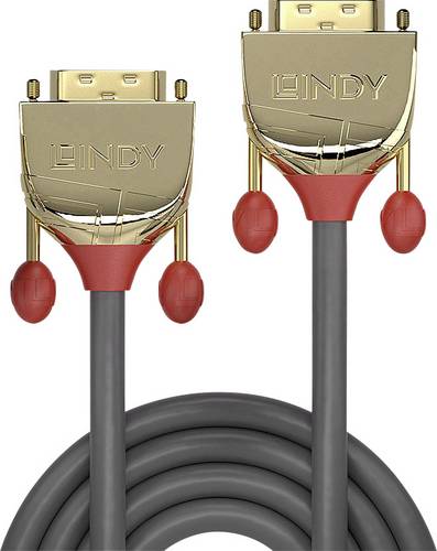 LINDY DVI Anschlusskabel DVI-D 24+1pol. Stecker, DVI-D 24+1pol. Stecker 1.00m Grau 36201 DVI-Kabel