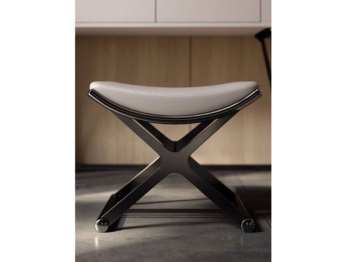 Tabouret de luxe moderne pour changer de chaussures, tabouret minimaliste pour se préparer, tabouret de maquillage, mobilier de maison, tabouret en acier inoxydable, tabouret artistique pour le