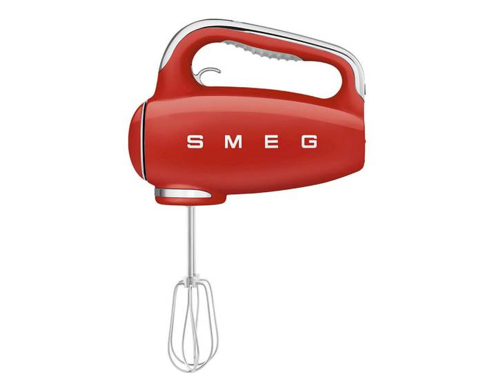 Smeg Handmixer, Rot, Kunststoff, 21.9x37.8x22.1 cm, ergonomisch geformtes Gehäuse, LED-Display, Kochgeschirr, Küchengeräte, Mixer