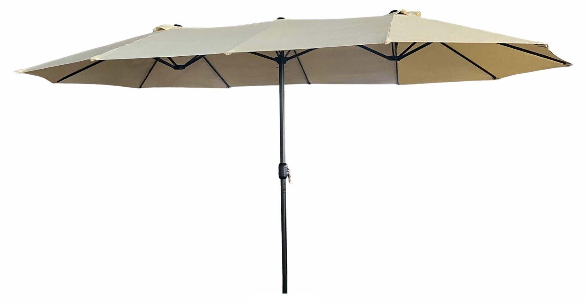raumhirsch Doppelsonnenschirm XXL 460x270 cm Sonnenschirm Marktschirm Kurbelschirm Gartenschirm Wasserdicht UV Schutz Gross Beige