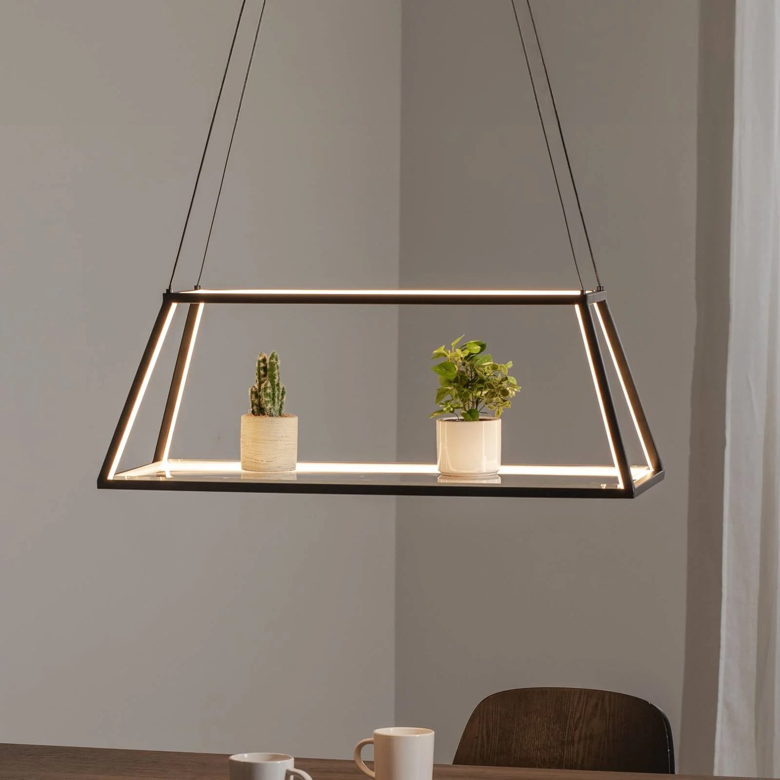 Lucande Mensola LED Hanglamp - Zwart - Modern - Aluminium