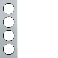 Berker 10142674 Rahmen 4fach, flach, R.8, Aluminium