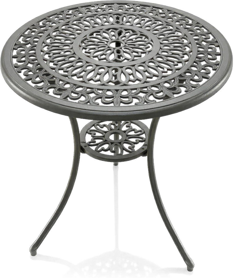Astoria Grand POSITANO Garden & Patio Grey Cast Aluminium Bistro Table Grey