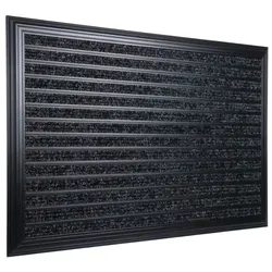 Relaxdays Fußmatte Aluminium Schwarz