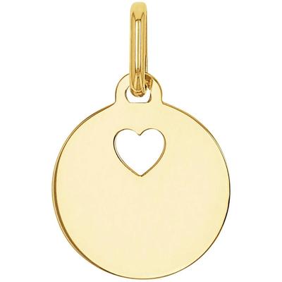 Kettenanhänger AMOR "Herz", gold (gelbgoldfarben), Schmuckanhänger, Damen, Gelbgold 375, 0,78 g, Kettenanhänger