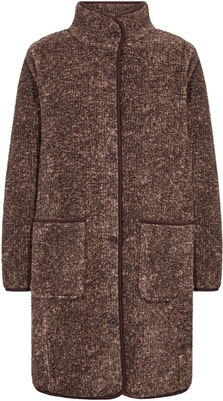 Langjacke SOYACONCEPT "SC-GERTRUD 5", Damen, Gr. XL, chocolate plum mel com, Web, Obermaterial: 100% Polyester, meliert, Po-bedeckend, Jacken Langjacke, Kunstfaser chocolate plum mel com XL