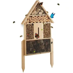 Relaxdays, Insektenhotel, Insektenhotel (Biene, Florfliegen, Marienkäfer, Schmetterlinge, Wildbienen)