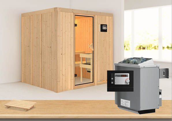 KARIBUHOLZT Sauna Sodin Front ,9KW ext. Strg bronz.GGT 08288373