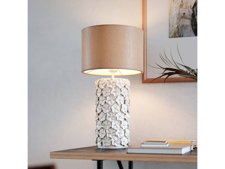 Fiore Tischleuchte H54 Beige - By Rydéns - Wohnzimmer - Keramik - Mit Schirm