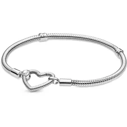 Pandora 599539C00 Damen-Armband Silber mit Herz-Verschluss, 19 cm