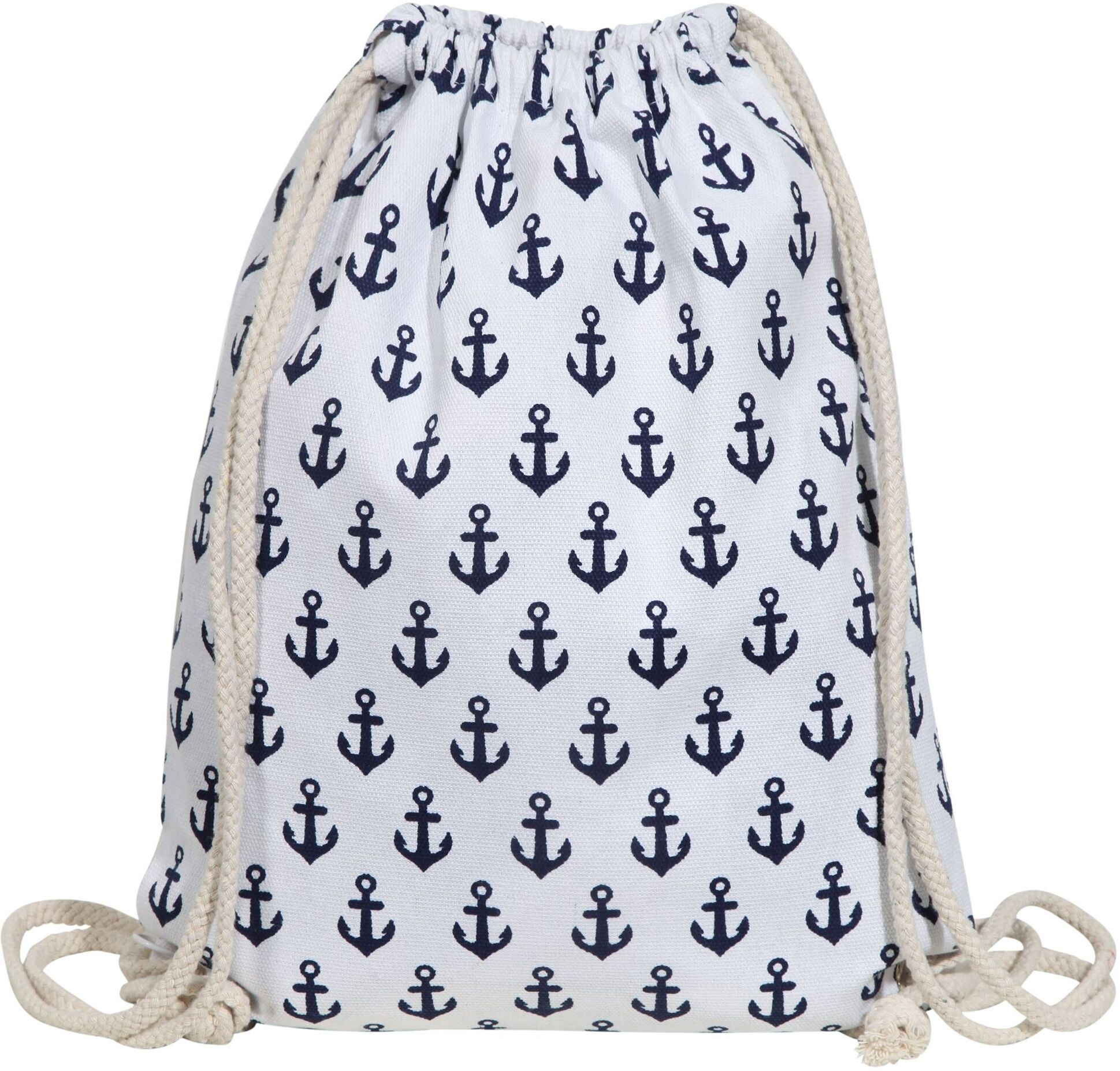 Turnbeutel CHAM CHAM "Trend Turnbeutel aus Textil, maritim", Damen, weiß, Textil, Taschen Turnbeutel