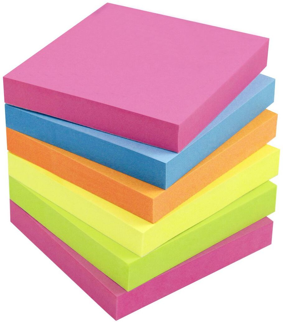 LYRECO Notes 75x75mm Brilliant neonfärger 6/fp