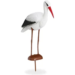 Relaxdays, Aussendekoration, Gartenfigur Storch