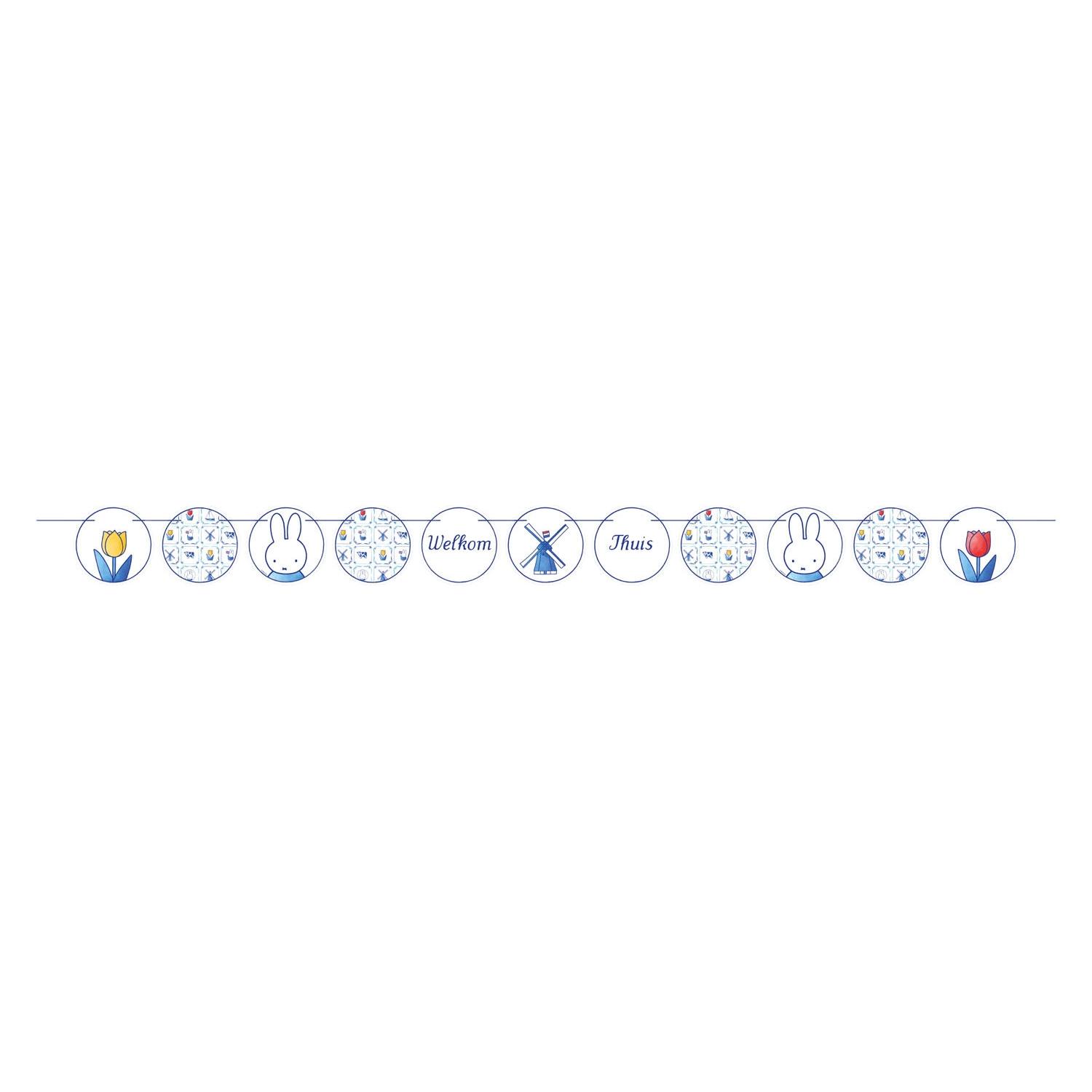 Haza Witbaard Girlande "Willkommen zu Hause", Miffy Delfter Blau - 265 cm (78950512)