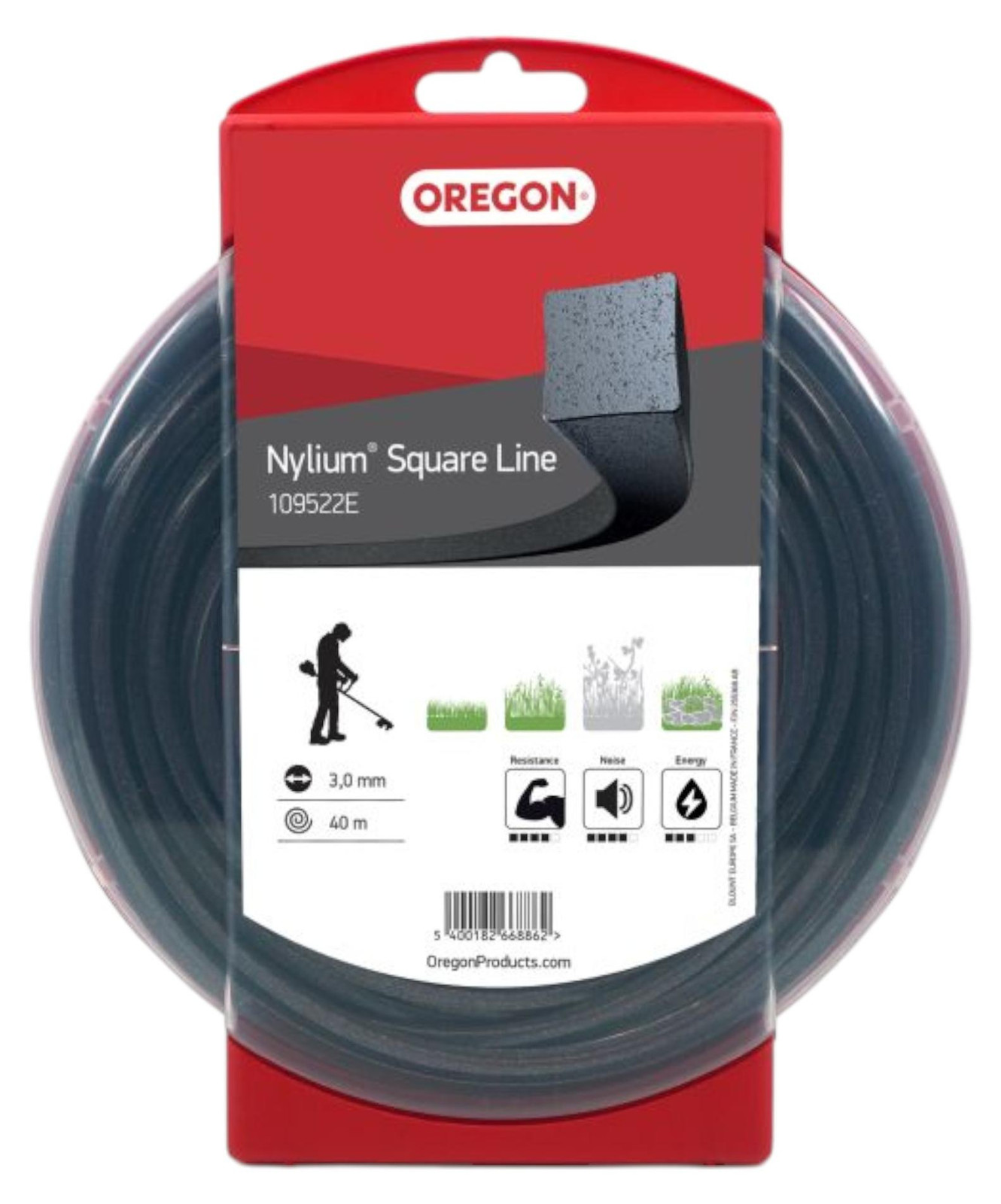Oregon AluMax trimmerdraad vierkant 3,0 mm x 40 m