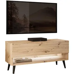 TV-SCHRANK CALANTE 90 loft cm auf schrägen schwarzen Beinen