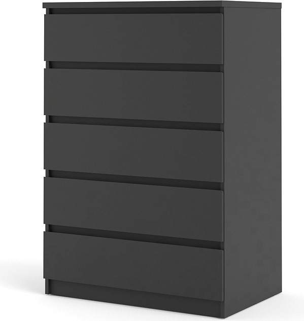 Nada breed commode met 5 lades, mat zwart