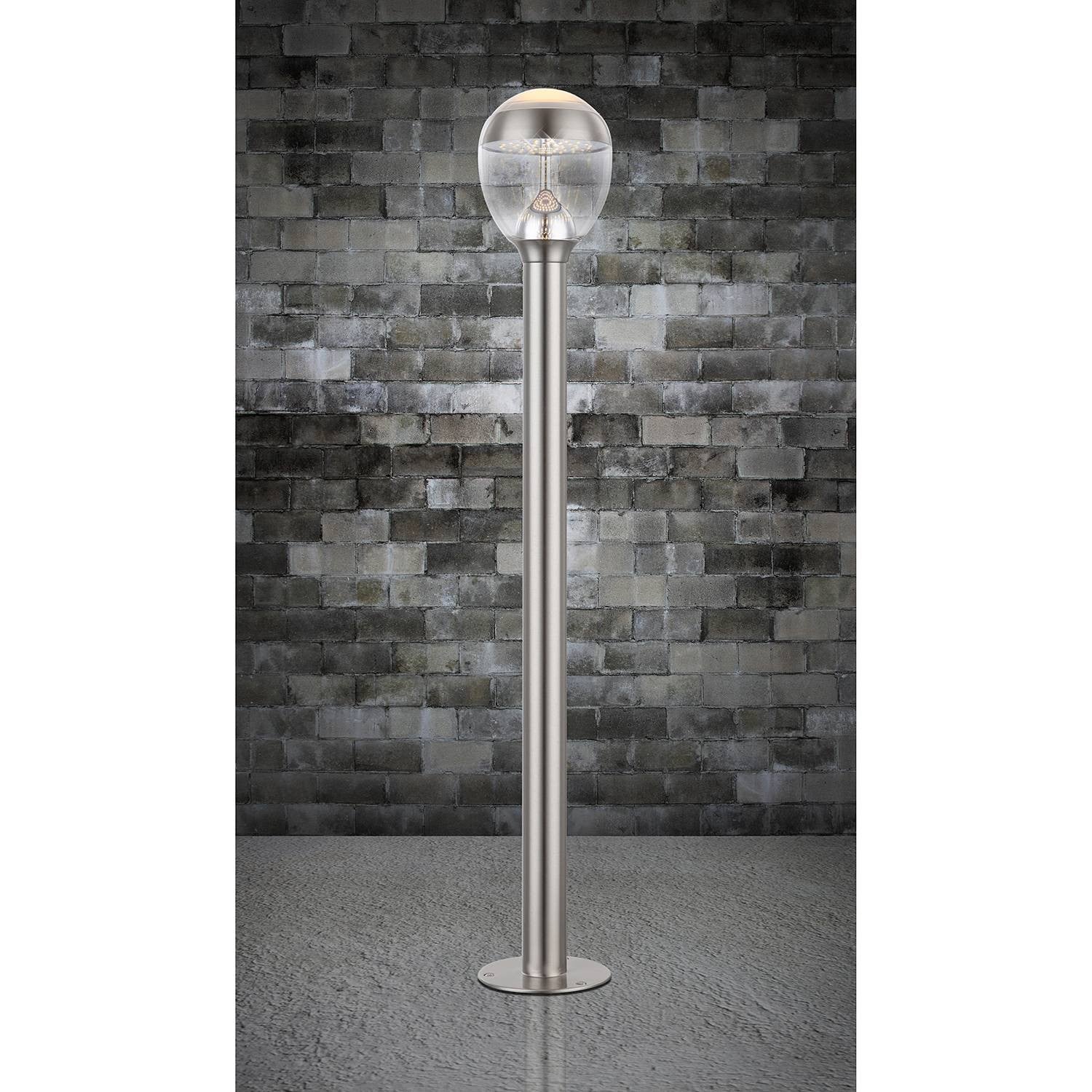 home24 LED-buitenlamp Callisto III zilver, Hoogte: 99 cm