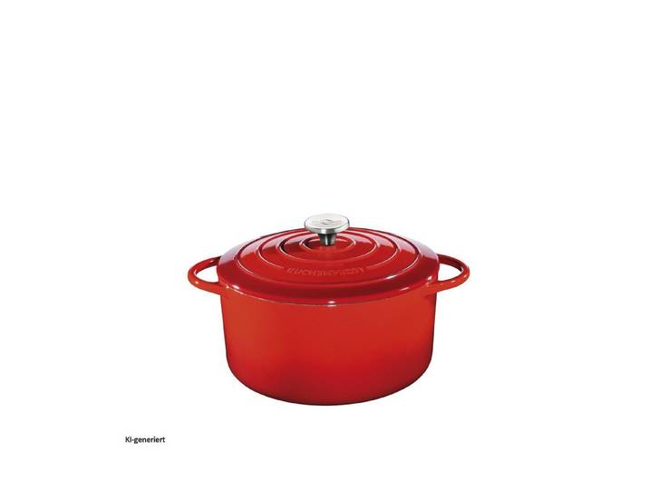 Neuetischkultur Bratentopf Bratentopf emailliertes Gusseisen, rot PROVENCE, Gusseisen (Stück, 1-tlg), Mit Rezepten