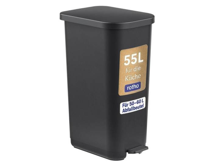 Rotho Treteimer, Kunststoff, 55 l, 33.0x71.0x43.5 cm, Haushalt & Reinigung, Reinigung, Eimer & Abfallsysteme