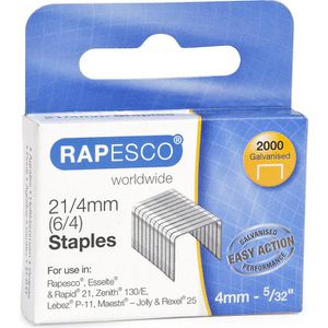 RAPESCO Heftklammern 1367, Typ 21/4, 2 - 15 Blatt Heftleistung, verzinkt, 2000 Stück