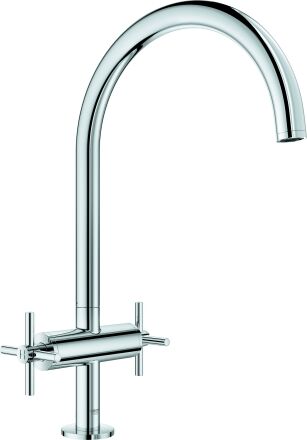 Grohe Atrio 2 poignées 30362000 chrome, avec bec C avec mousseur