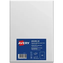 Avery Dennison, Etiketten, Universal-Etiketten, 420 x 297 mm, weiss wiederablösbar, mit Rand, aus Papier 70 g/qm