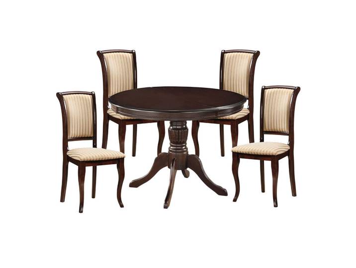 Feldmann-Wohnen Esszimmer-Set Olivia 5-tlg Nussbaum dunkel, Nussbaumfarben, Holz, 286x96x106 cm, Esszimmer, Bänke, Tischgruppen & Eckbankgruppen