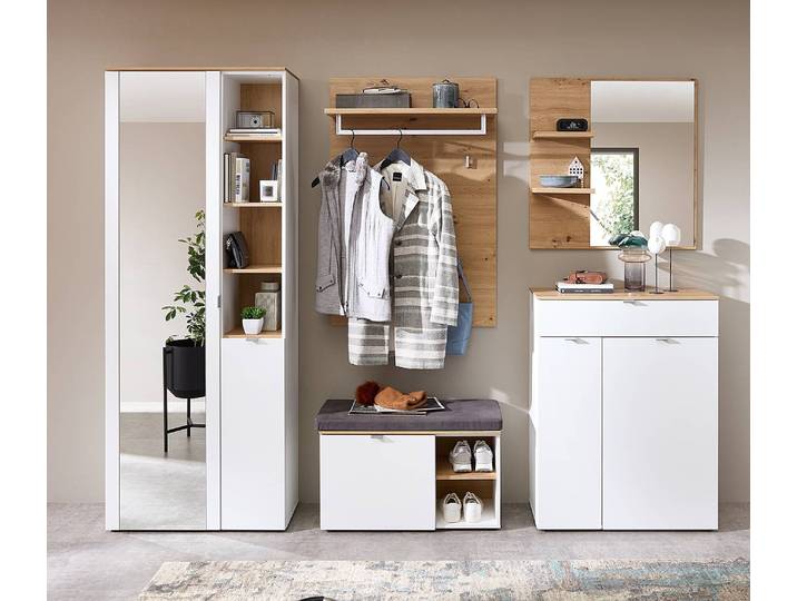 Ensemble de vestiaires 5 pièces 264 x 202 x 38cm Blanc/Blanc