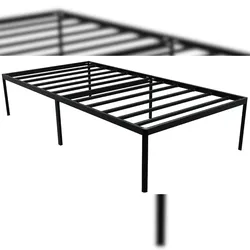 DELUKE Metallbett RUKIM - Metall Schwarz 100x200x41 cm | Bett 100x200 Bettrahmen Metall Doppelbett