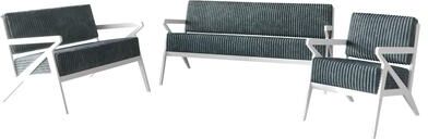 CraftPorch Chic Modern Velvet 3-Piece Upholstered Living Room Set